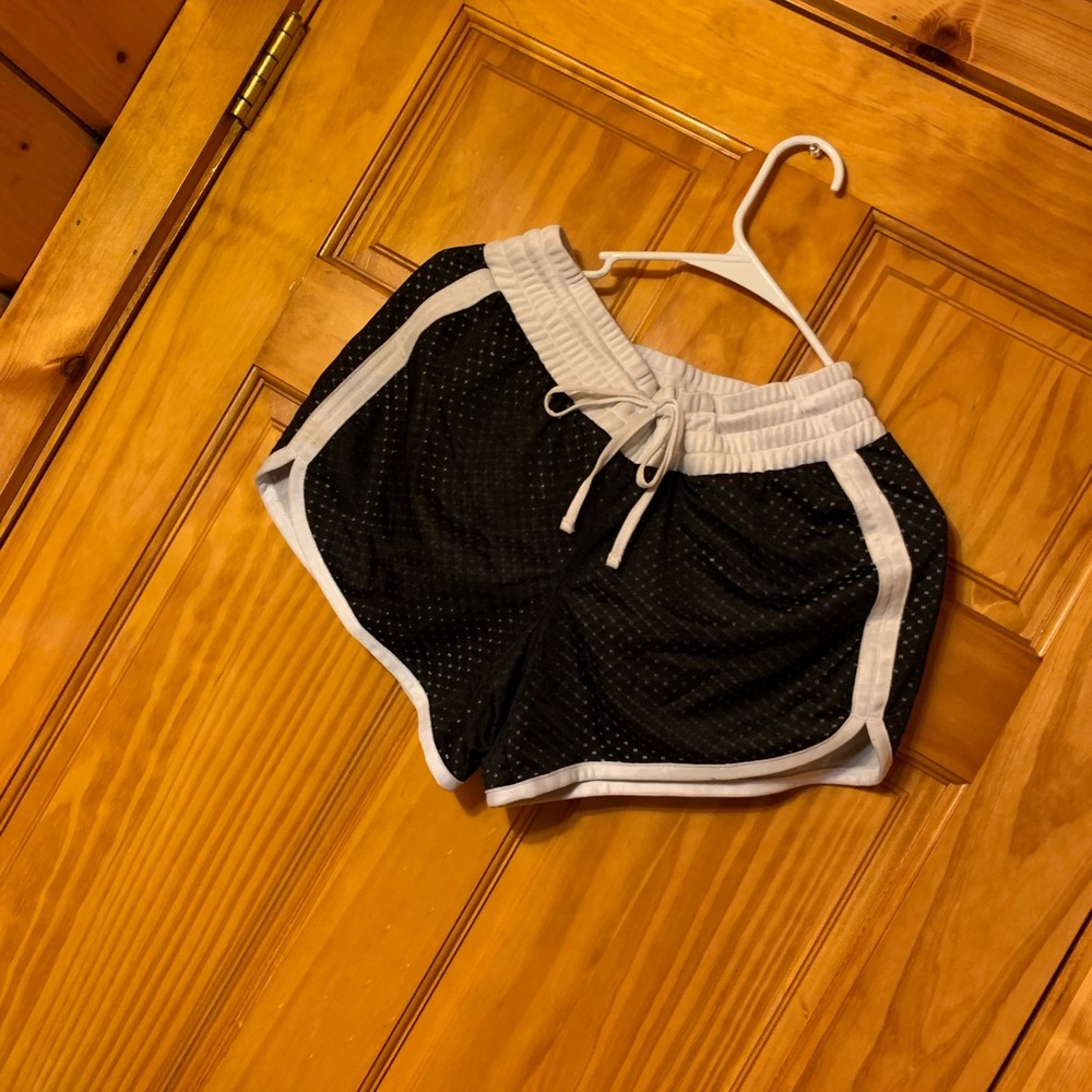 black & white gym shorts